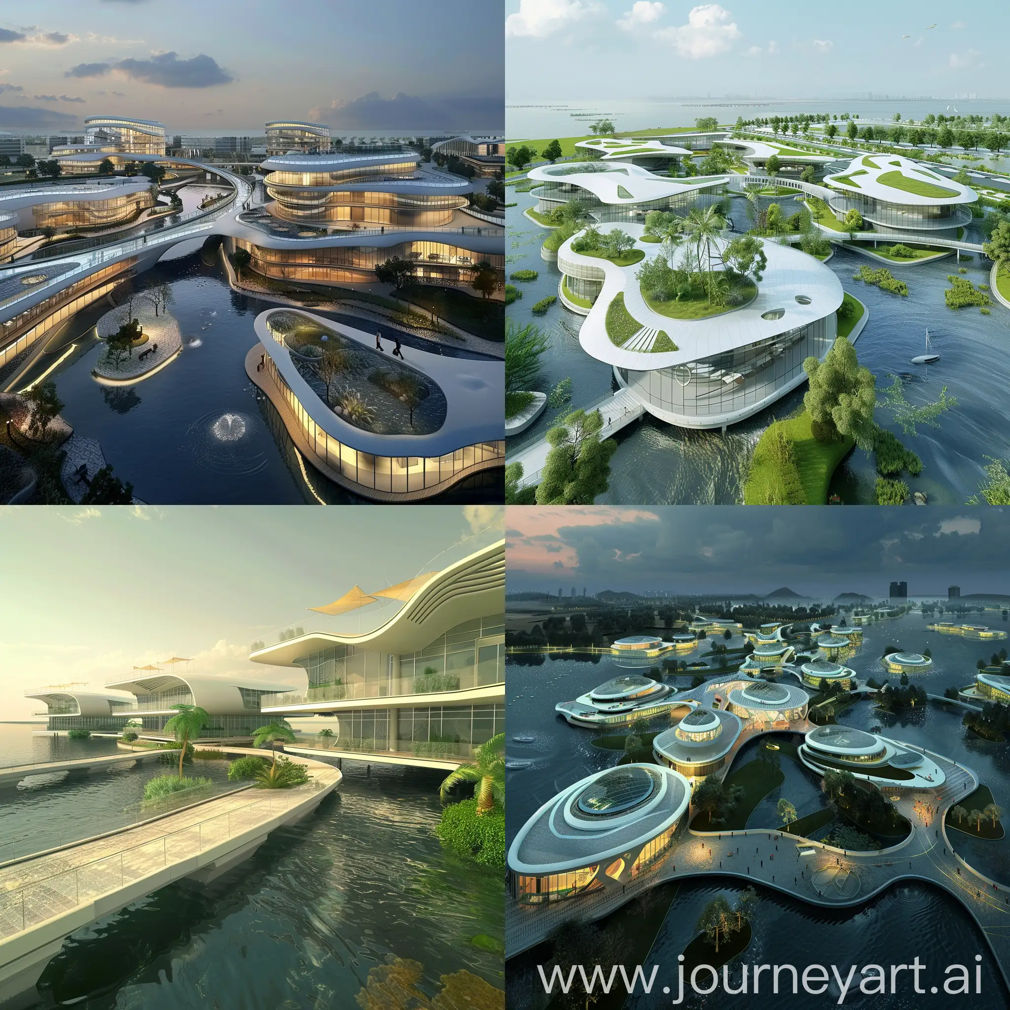 Design a business park if the concept is tides  