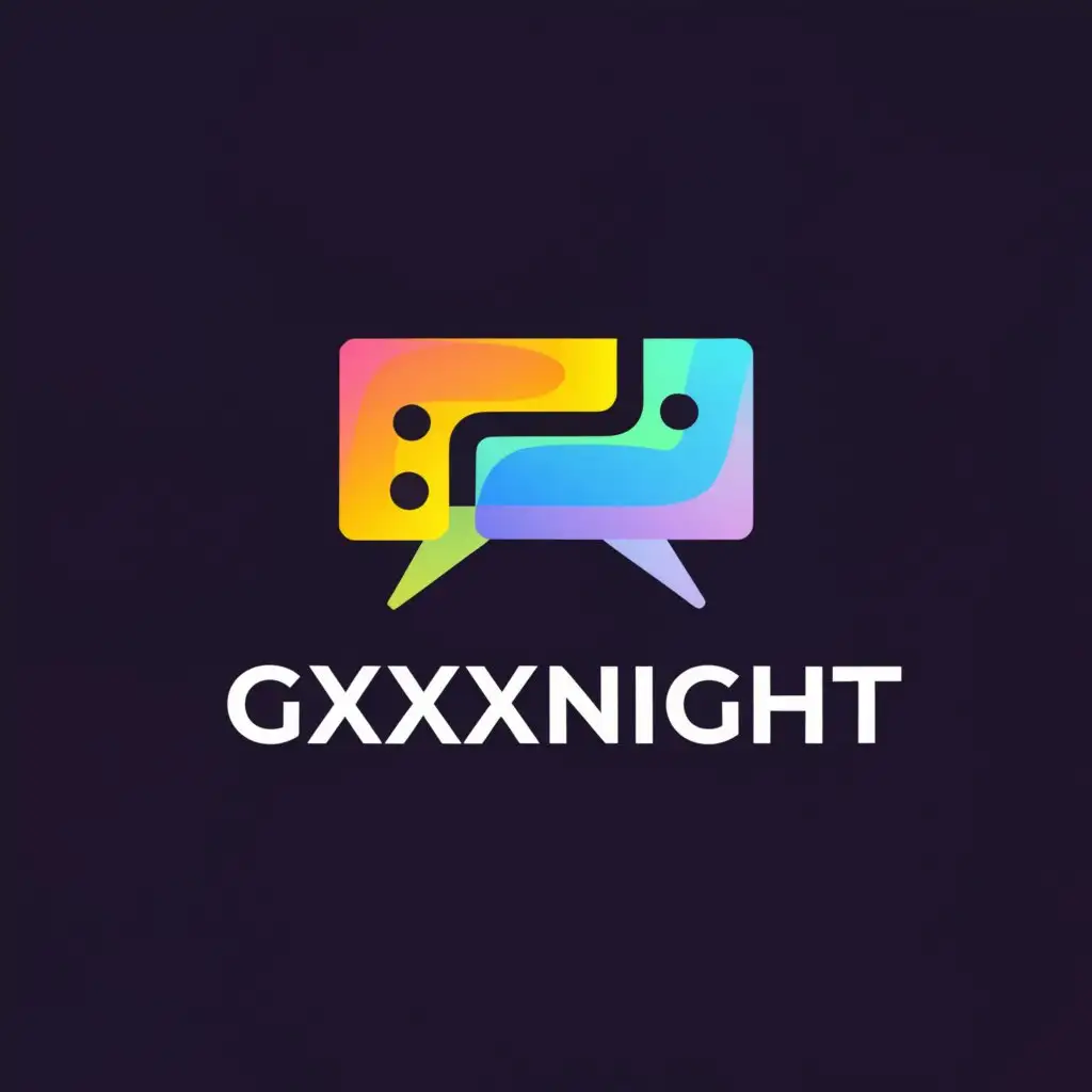a logo design,with the text "gxxxnight", main symbol:chatrooms,complex,be used in Automotive industry,clear background