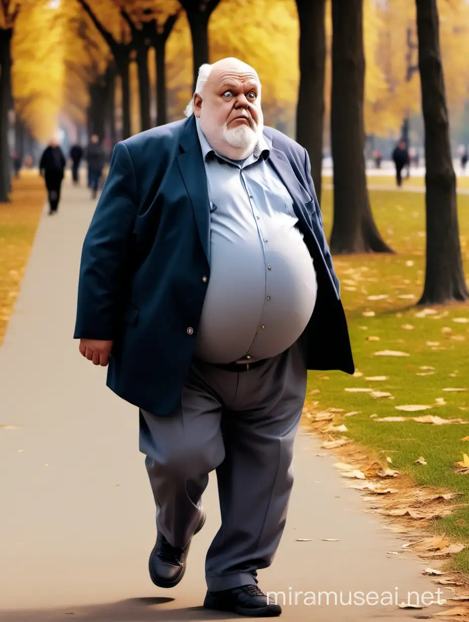 real  fat old man in park 8k