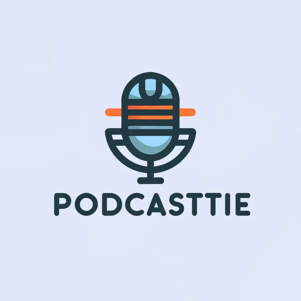a logo design,with the text "podcastie", main symbol:mic,Moderate,be used in Education industry,clear background