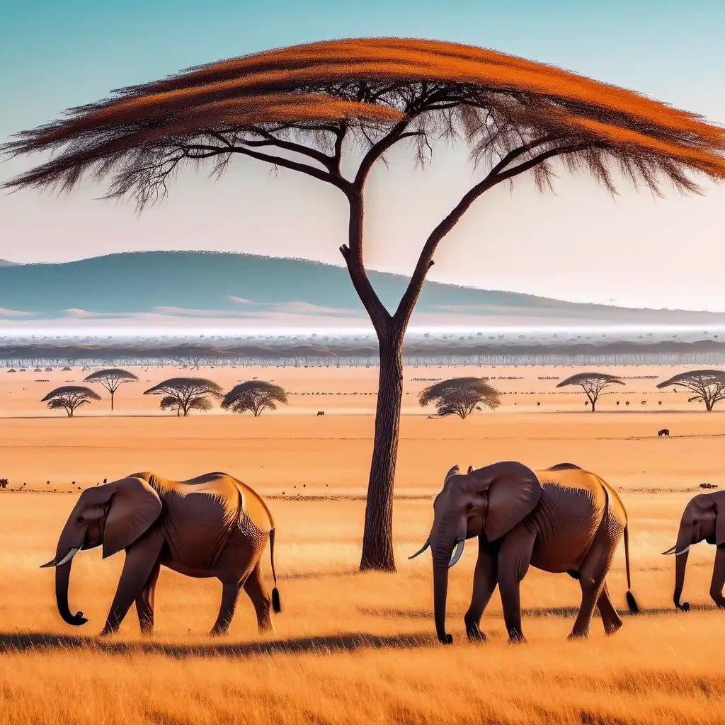 Breathtaking African Landscapes and Wildlife Illustration