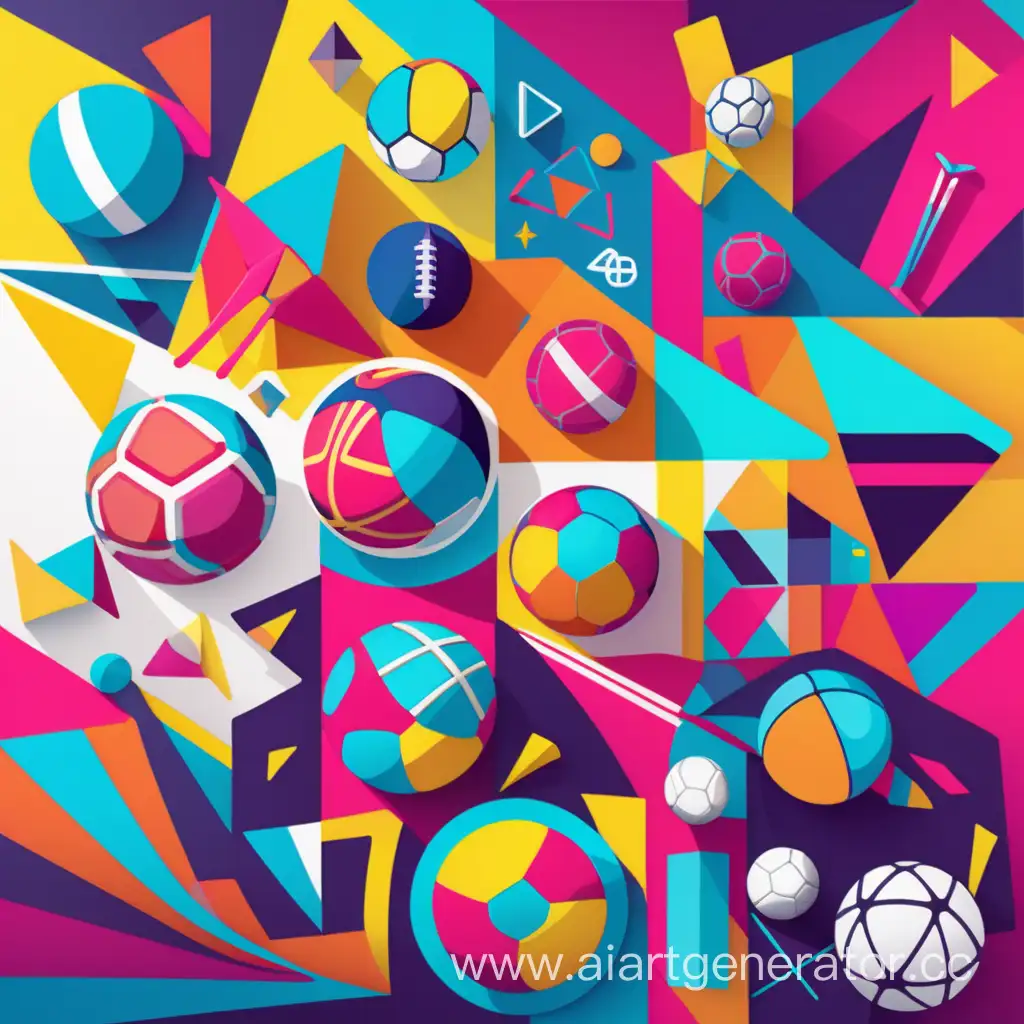 Geometric-Sports-Vibrant-Stylized-Athletes-in-Colorful-Action
