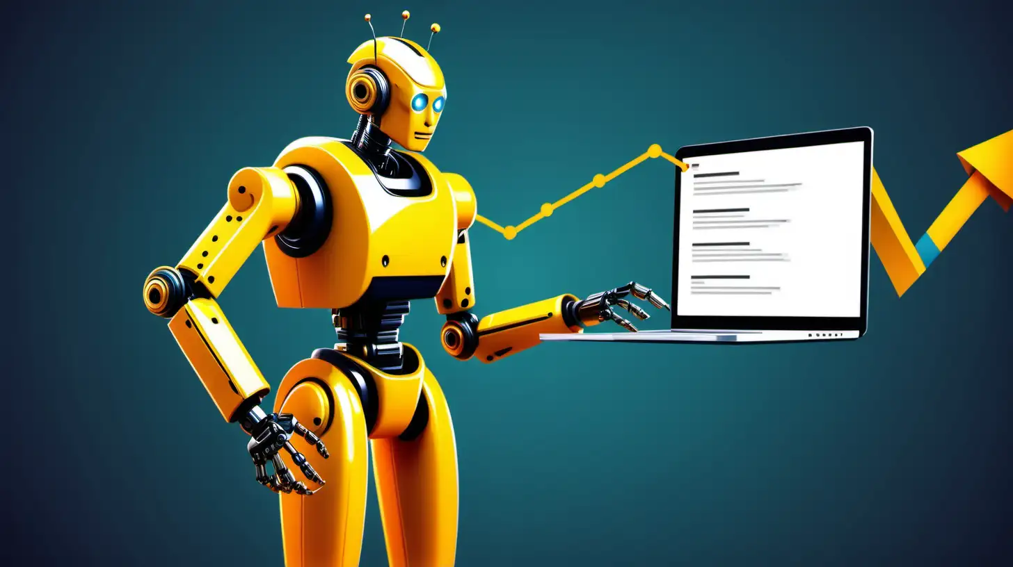 Efficient Marketing Robots Enhancing Website Performance in Yellow and Black