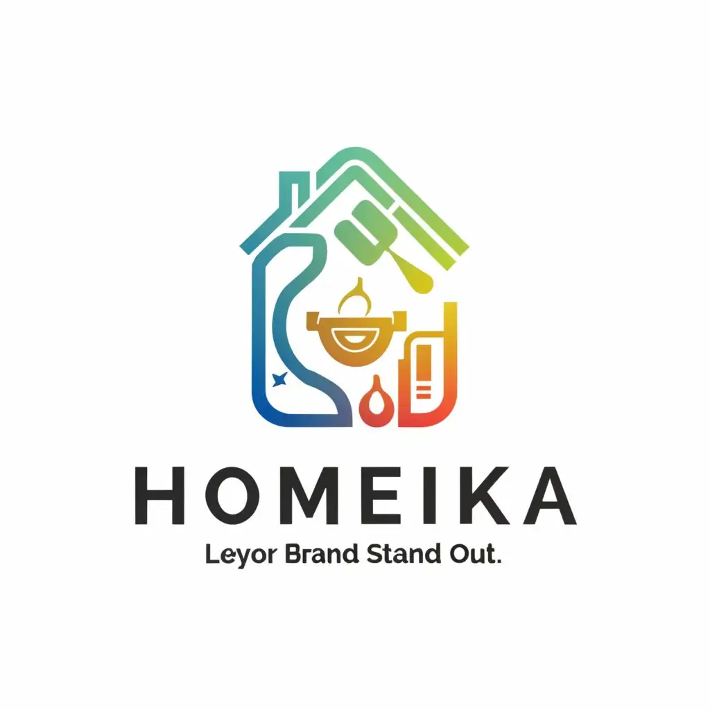 a logo design,with the text "Let your brand stand out with a diverse range of logo styles and variations for Homeika, each one creatively crafted to represent your home product empire.", main symbol:homeproducts,Moderate,be used in Home Family industry,clear background