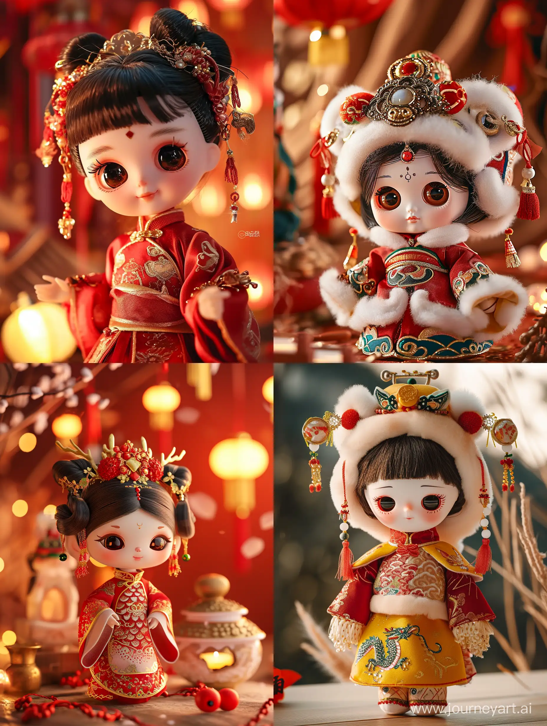 2024-Chinese-Year-of-the-Dragon-Cute-Doll-with-Blessings-Mobile-Wallpaper