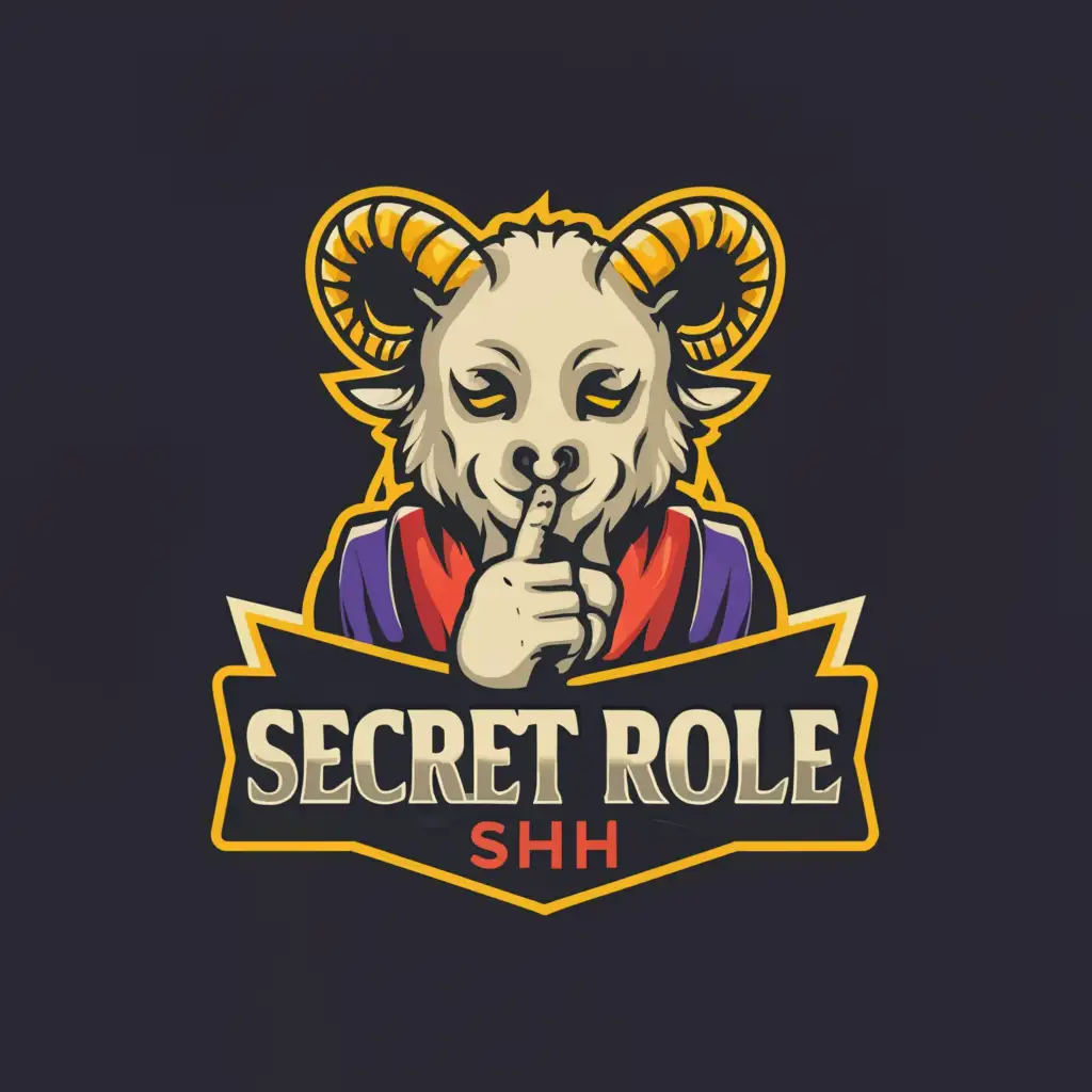 a logo design,with the text "Secret Role", main symbol:Demon wearing lamb mask while going "sssh" with finger,Moderate,be used in Events industry,clear background