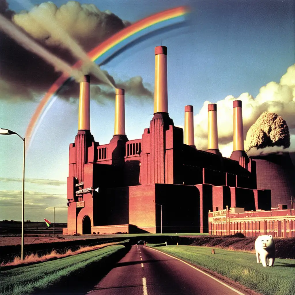 Pink Floyd Animals Album Cover Recreation with Surrealistic Interpretation