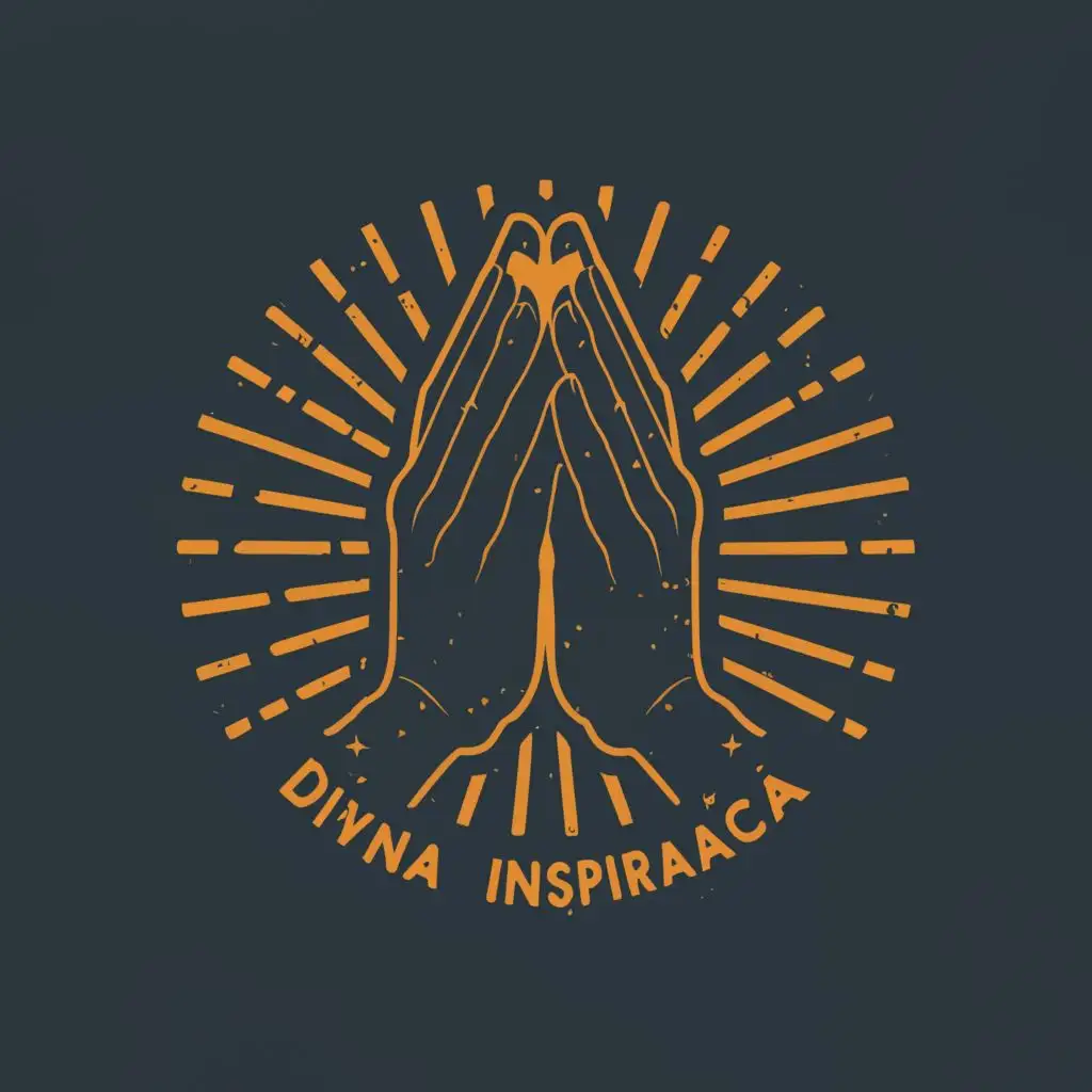 logo, hands praying, with the text "Divina Inspiração", typography, be used in Religious industry