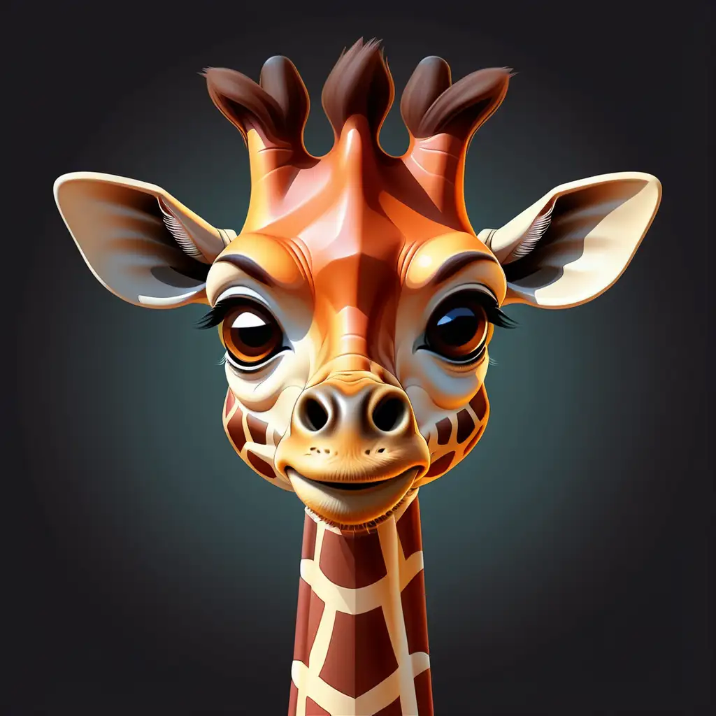 baby giraffe head only icon cartoon