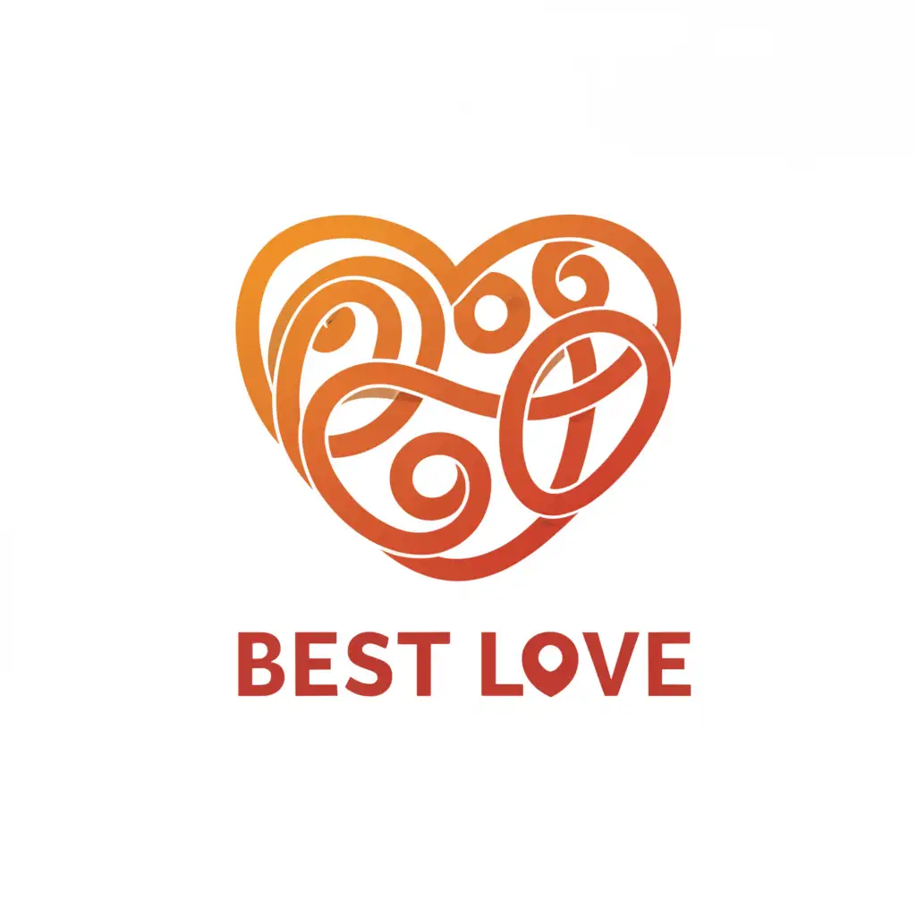 a logo design, with the text 'best love', main symbol: love heart, Moderate, clear background