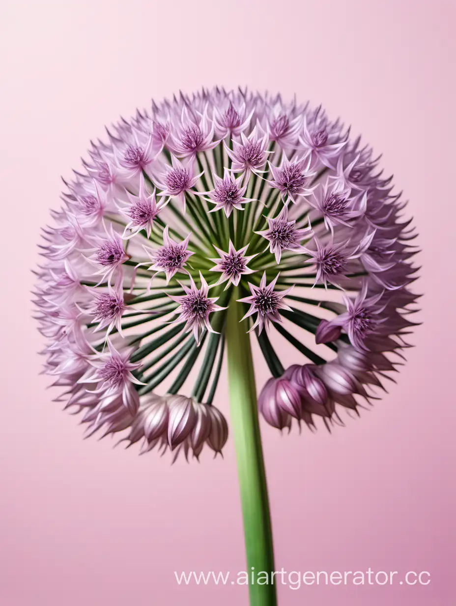 Detailed-Allium-Flower-on-Light-Pink-Background