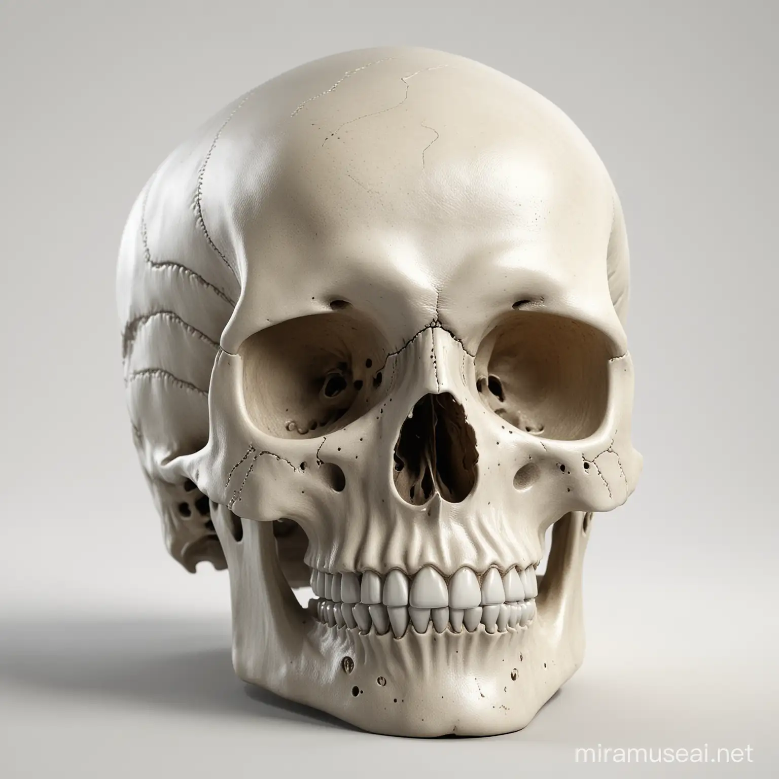 Realistic Skull on White Background