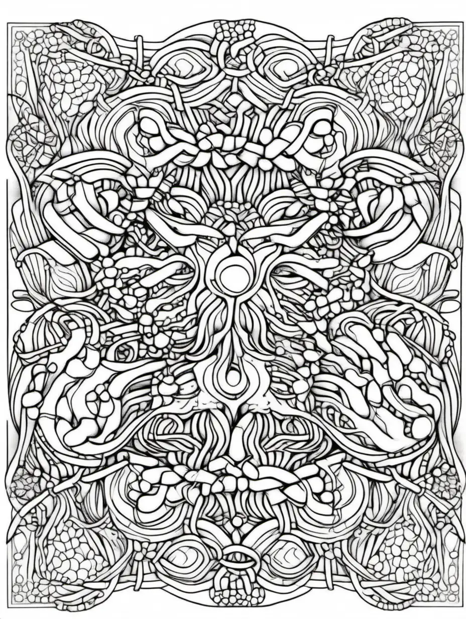 Intricate Tangle Art Serene Coloring Page for Relaxation