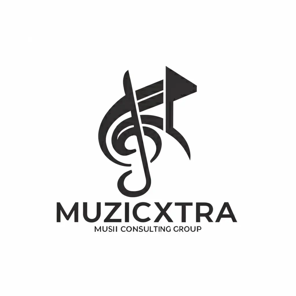 a logo design,with the text "MuzicXtra", main symbol:Music Consulting Group,complex,be used in Entertainment industry,clear background