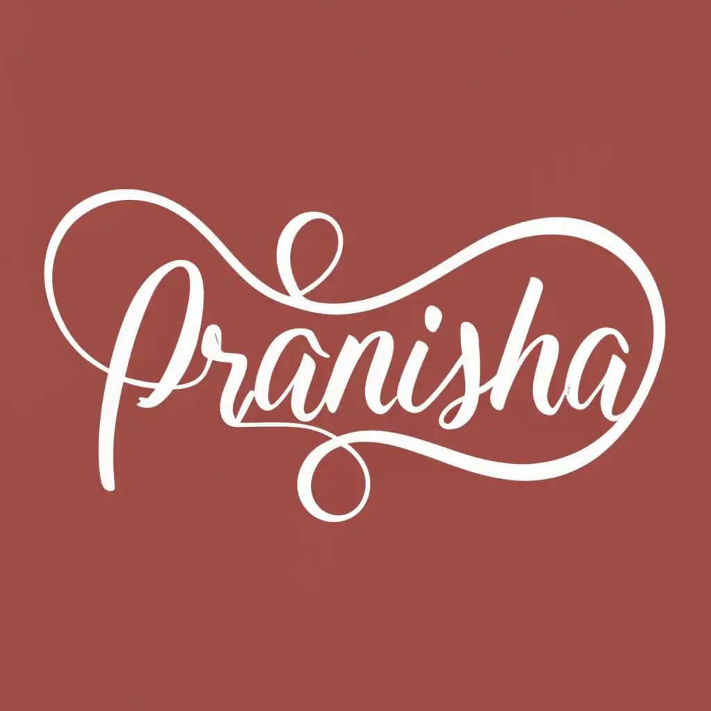 logo, write in stylish cursive writing style text Pranisha, with the text "Pranisha", typography