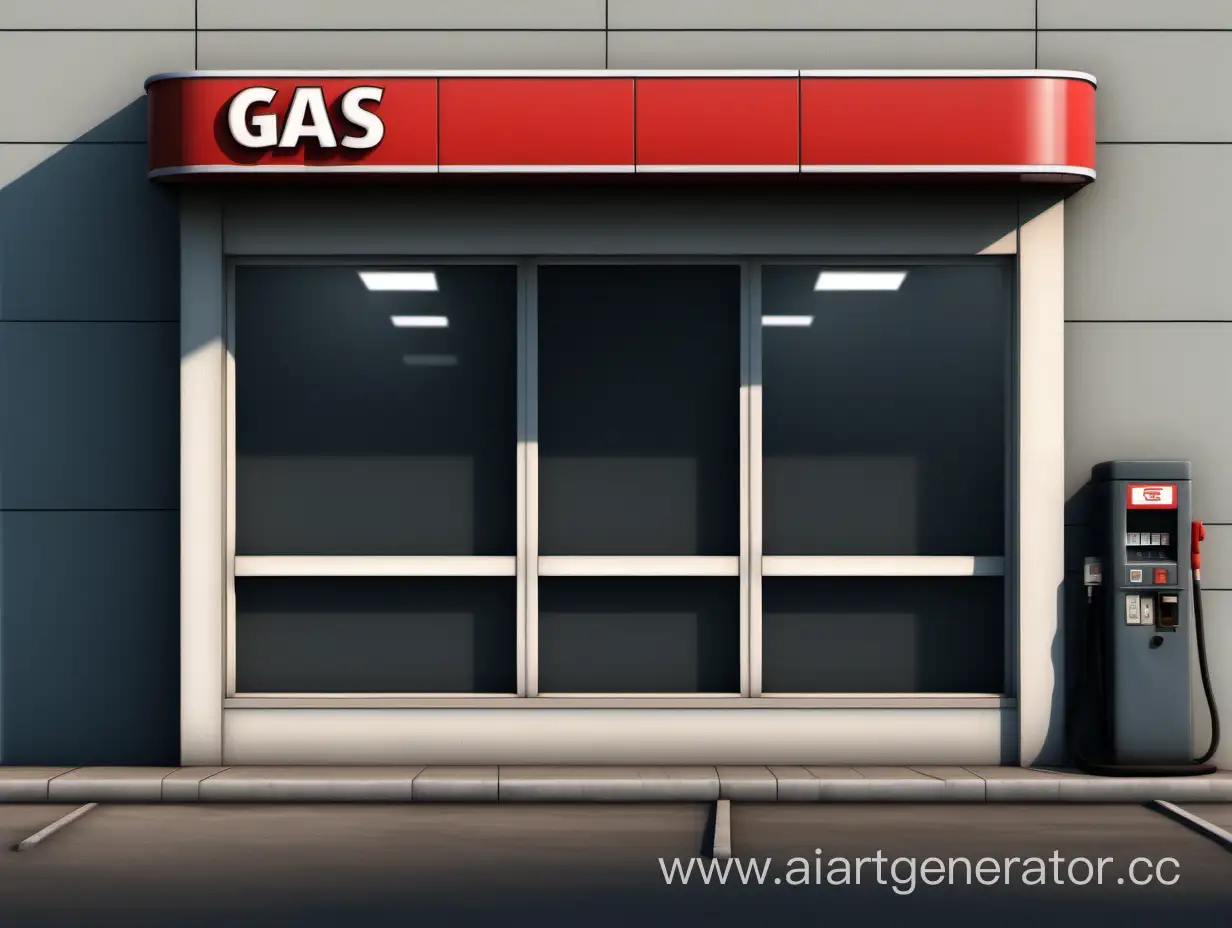 realistic texture of the shop window at the gas station, without shadows