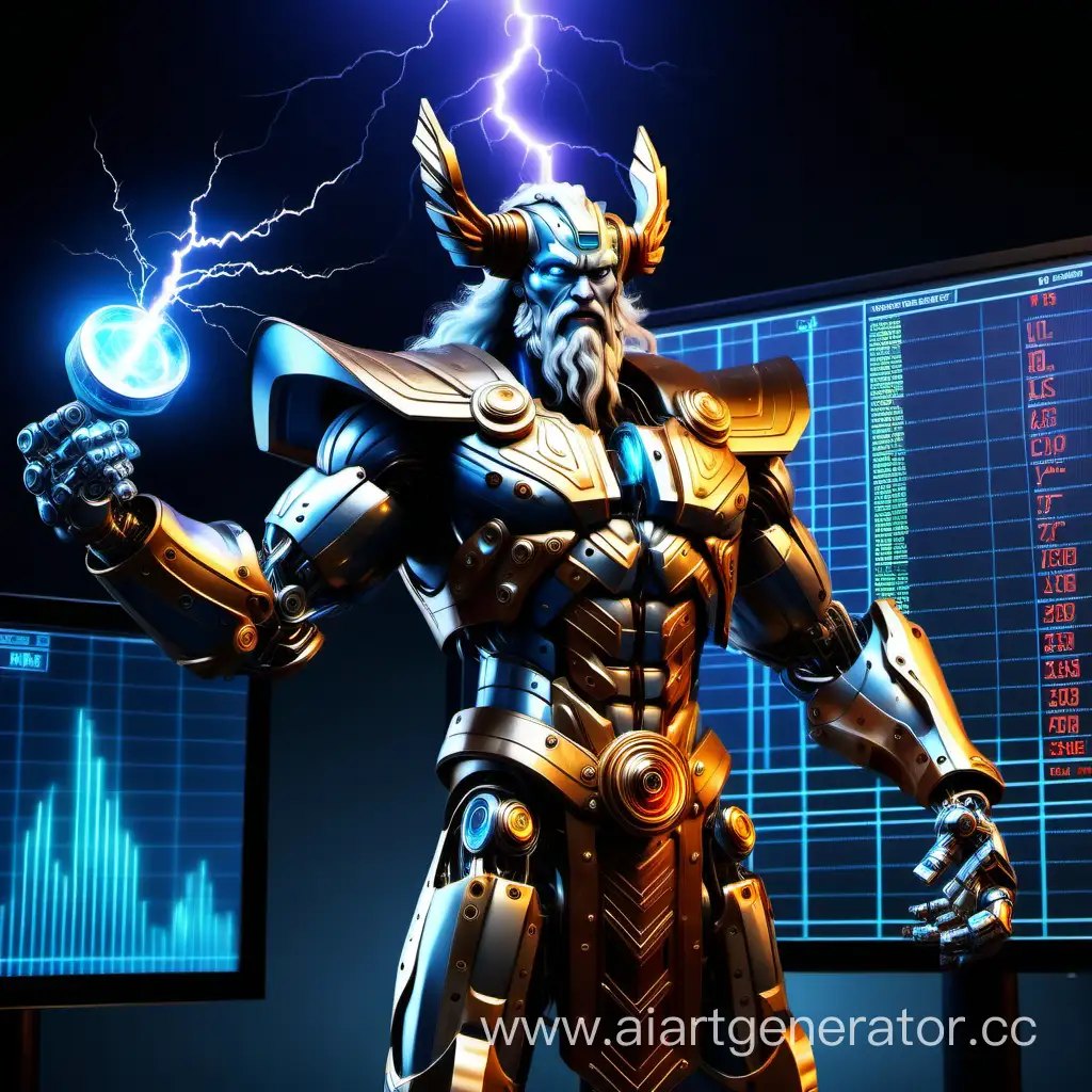 Zeus-Robot-Commanding-Lightning-Amidst-Stock-Market-and-Oil-Wells