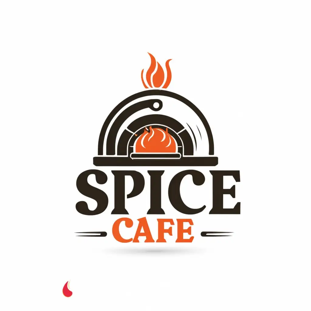 Logo-Design-for-Spice-Cafe-Authentic-Flavors-with-Pizza-Oven-Symbol