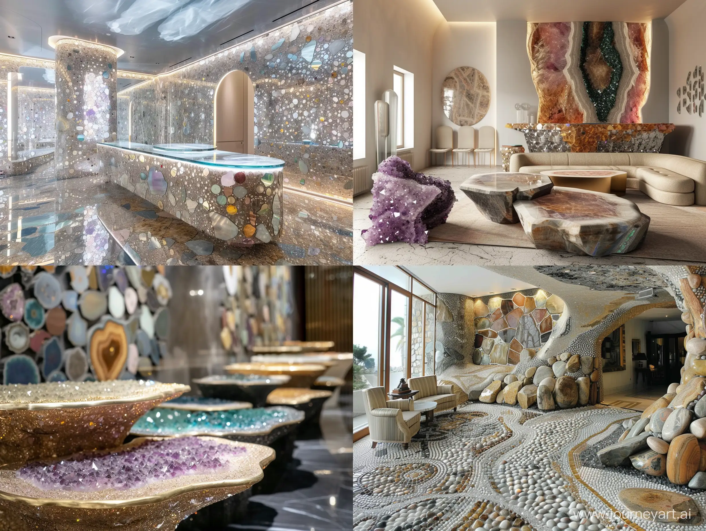 A lobby made with precious stones
