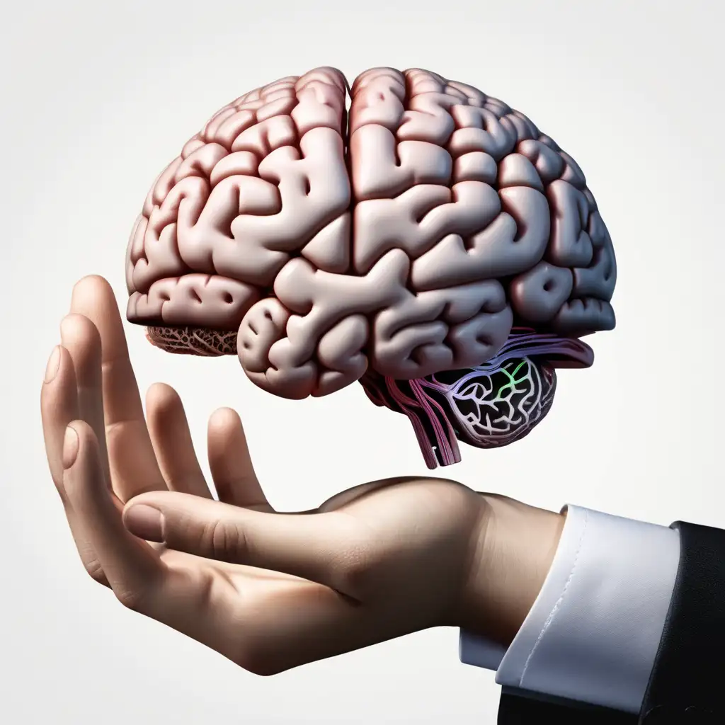 a brain on hand 