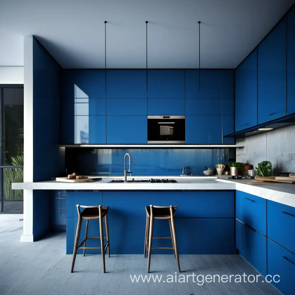 Contemporary-Blue-Kitchen-Design-with-Sleek-Features