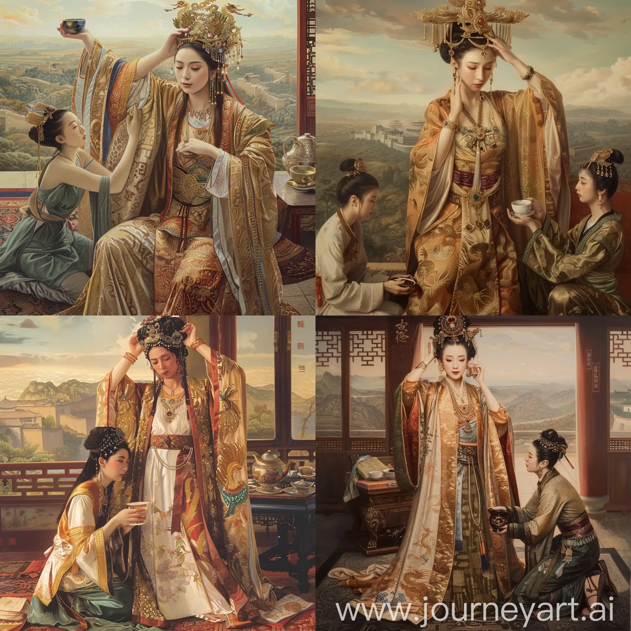 Empress-Wu-Zetian-Suffers-Dizziness-in-Opulent-Palace-Setting