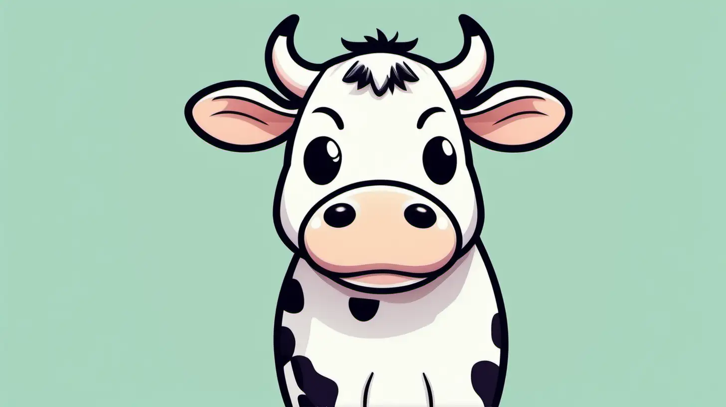 Sarcastic Kawaii Cow Comic Illustration on White Background
