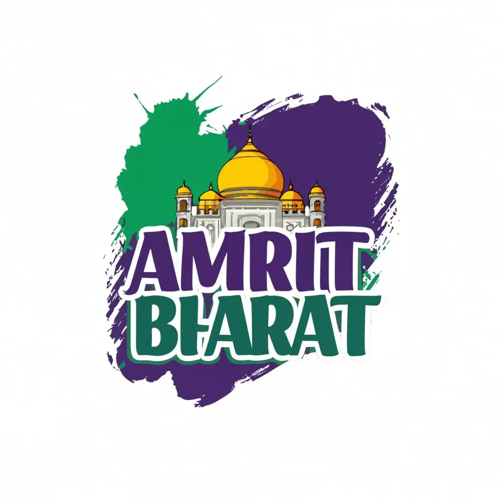 logo, news, with the text "Amrit Bharat", typography