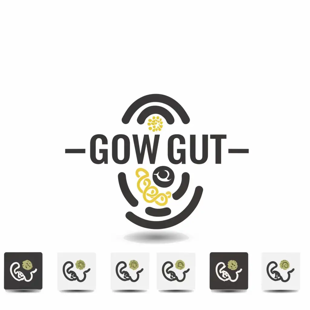 LOGO-Design-For-Glow-Gut-Retro-Medical-Supplement-Brand-Emblem