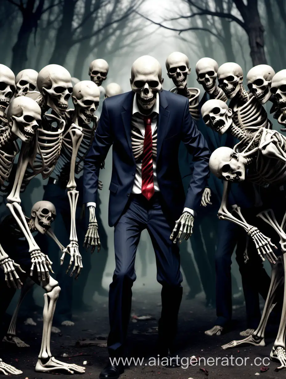 Скелеты и зомби смешались в один ком