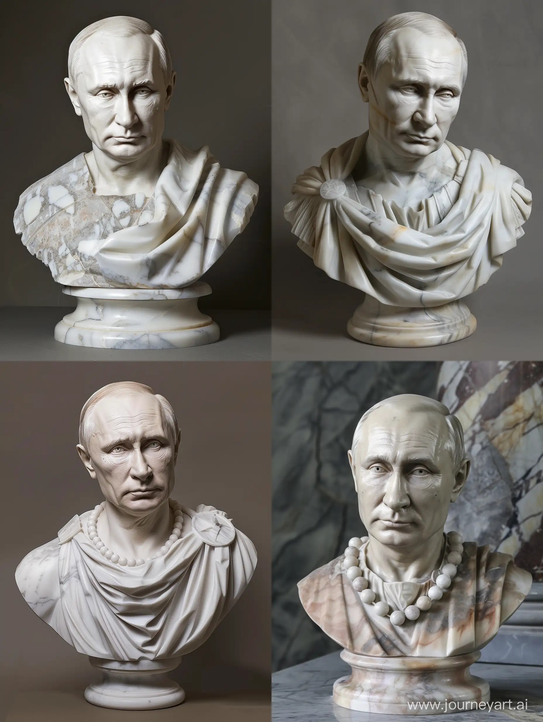 Vladimir Putin greek roman marble bust, julius caesar style