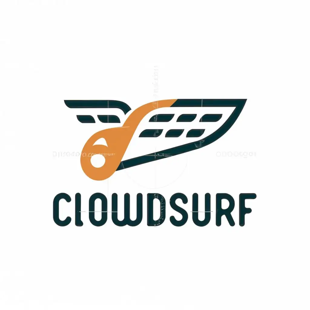 a logo design,with the text "Cloudsurf", main symbol:airplane,Moderate,be used in Travel industry,clear background