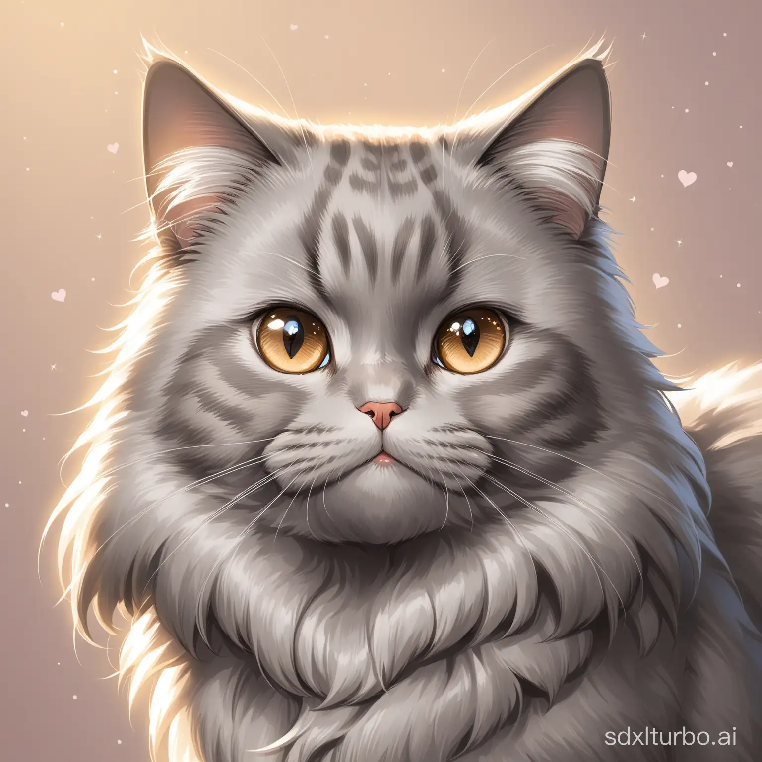 Adorable-Gray-Siberian-Cat-Poses-for-Portrait