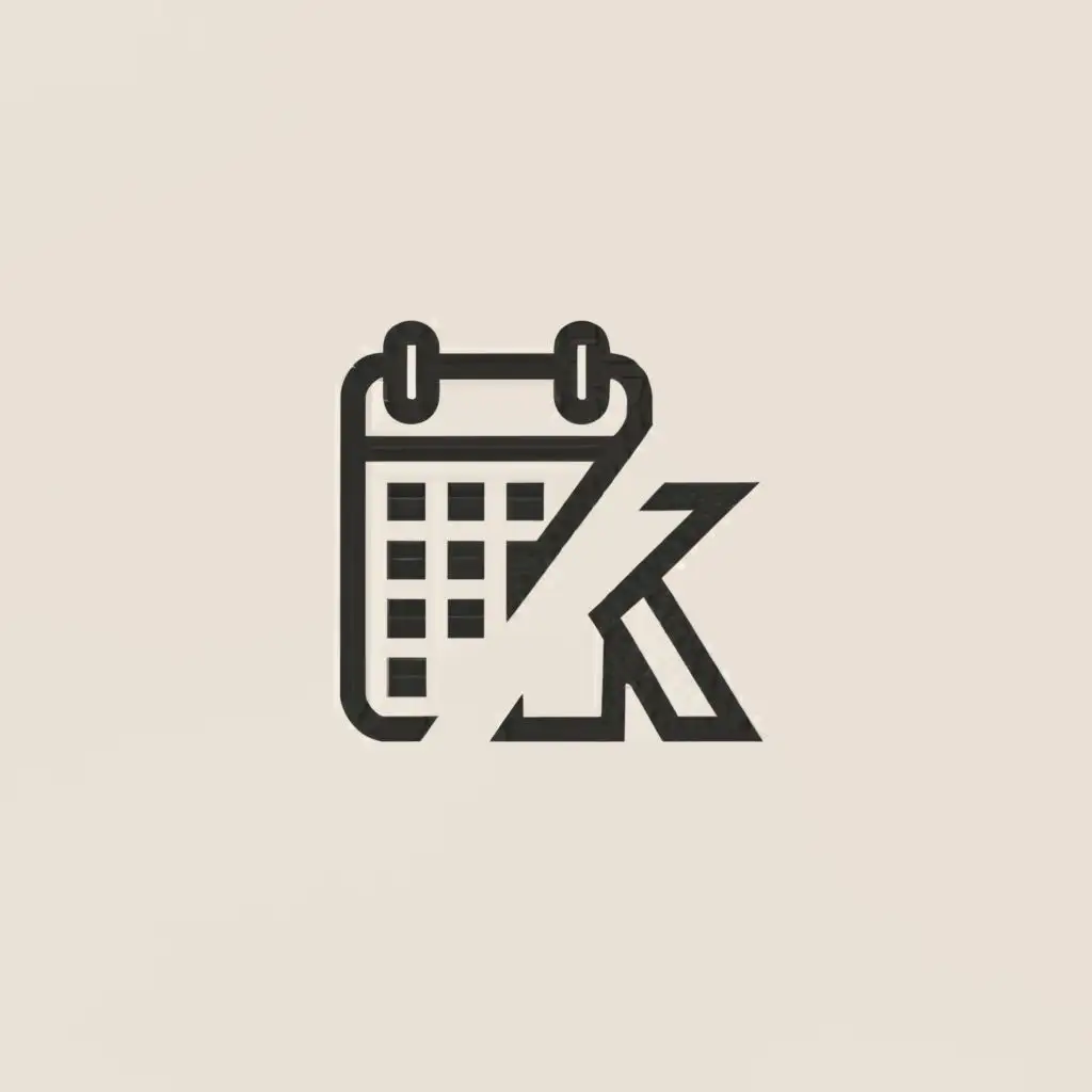 a logo design,with the text "K", main symbol:Period cost calculator  ,Minimalistic,clear background