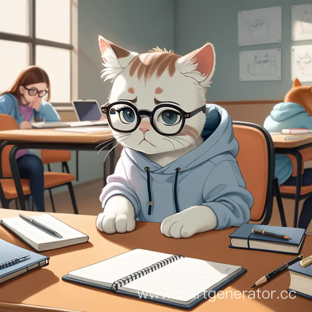 Lonely-Cat-Professor-Amidst-Students-in-University-Classroom
