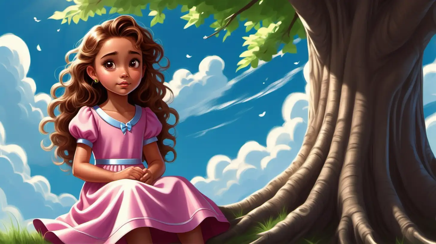 Adorable 7YearOld Girl in a DisneyStyle Scene Captivating Beauty and  Innocence