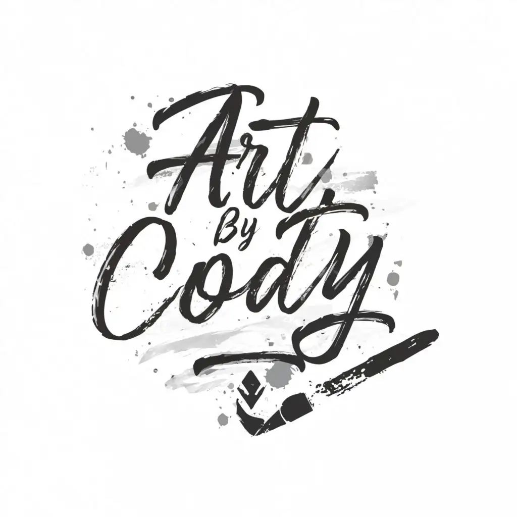 a logo design,with the text "Art by Cody", main symbol:Ink and Pen,Moderate,clear background