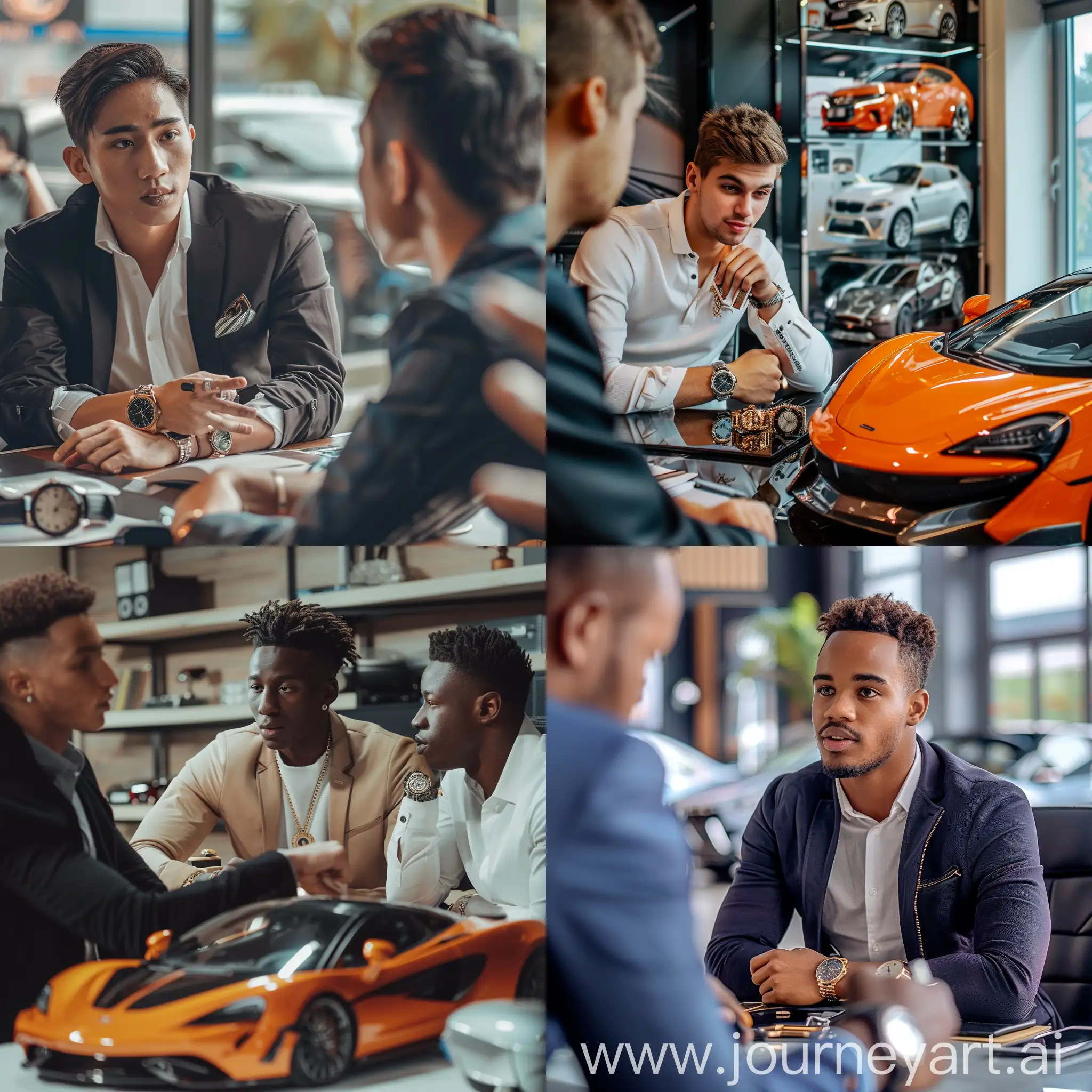 Young-Man-Selling-Luxury-Real-Estate-Cars-Watches-and-Jewelry-to-Client