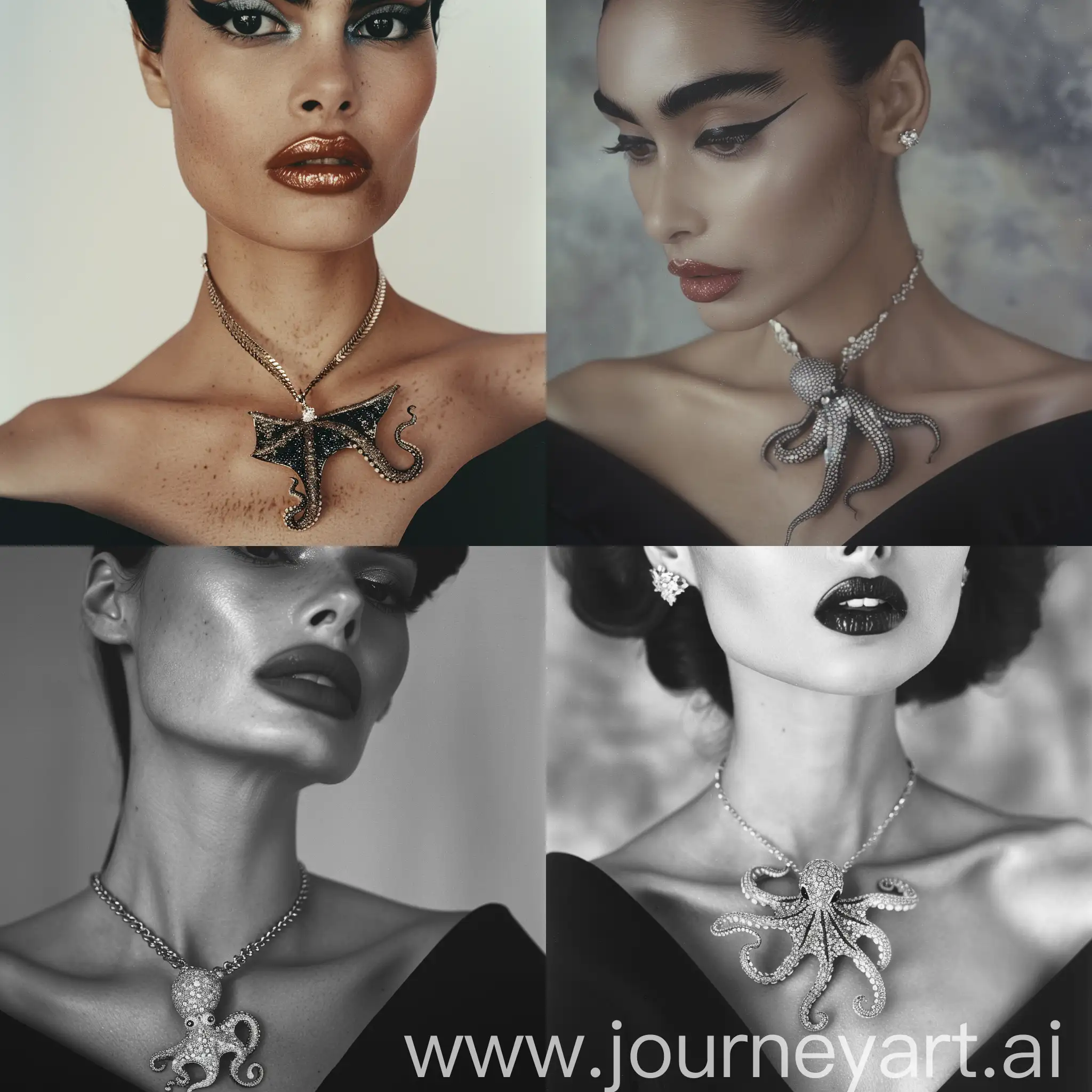 Schiaparelli-Iconic-Model-Radiant-Makeup-and-Octopus-Pendant-Portrait