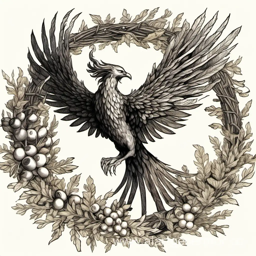 Majestic-Phoenix-Soaring-Amid-Myrtle-Wreath