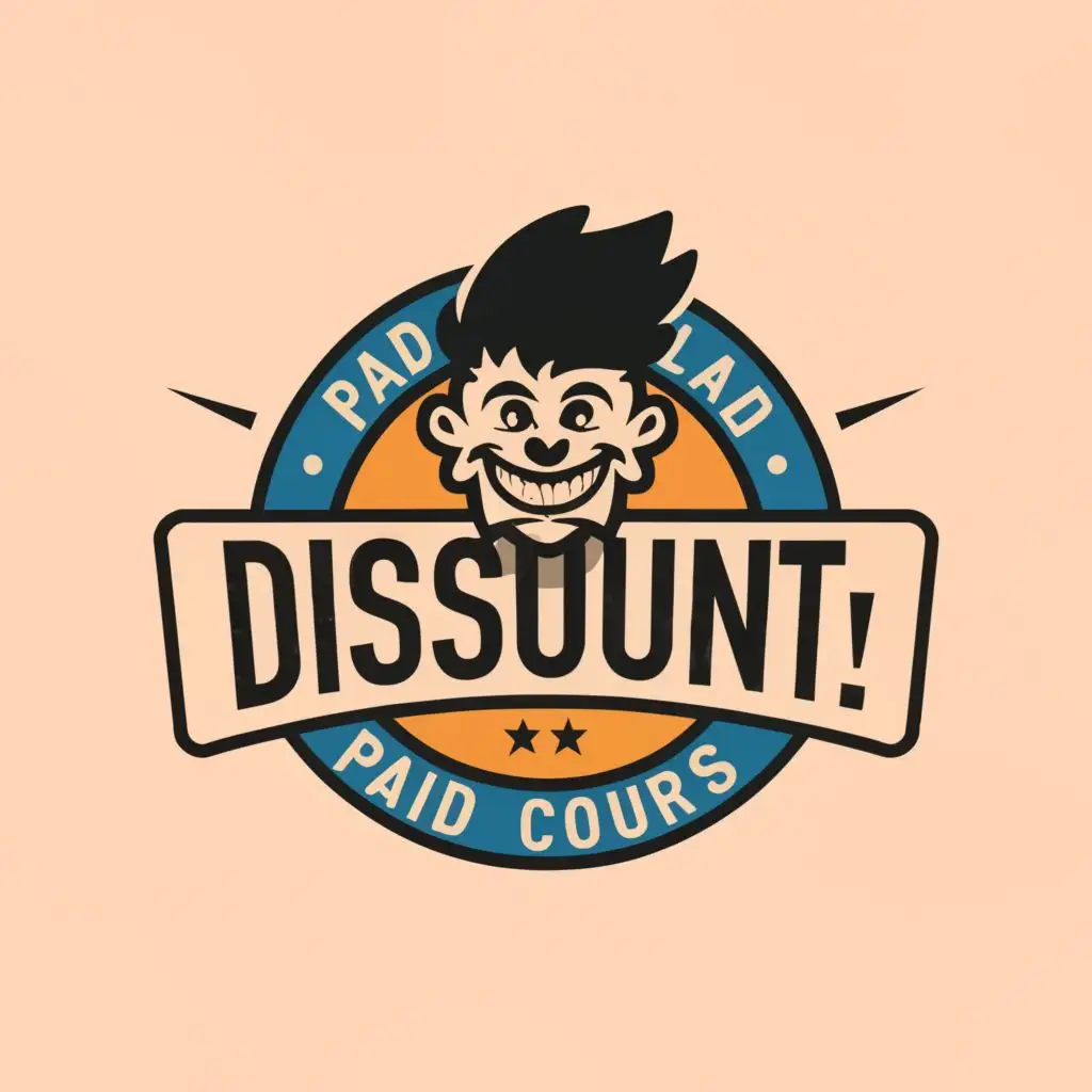 a logo design,with the text "paid courses , discount", main symbol:insane discount,Moderate,clear background