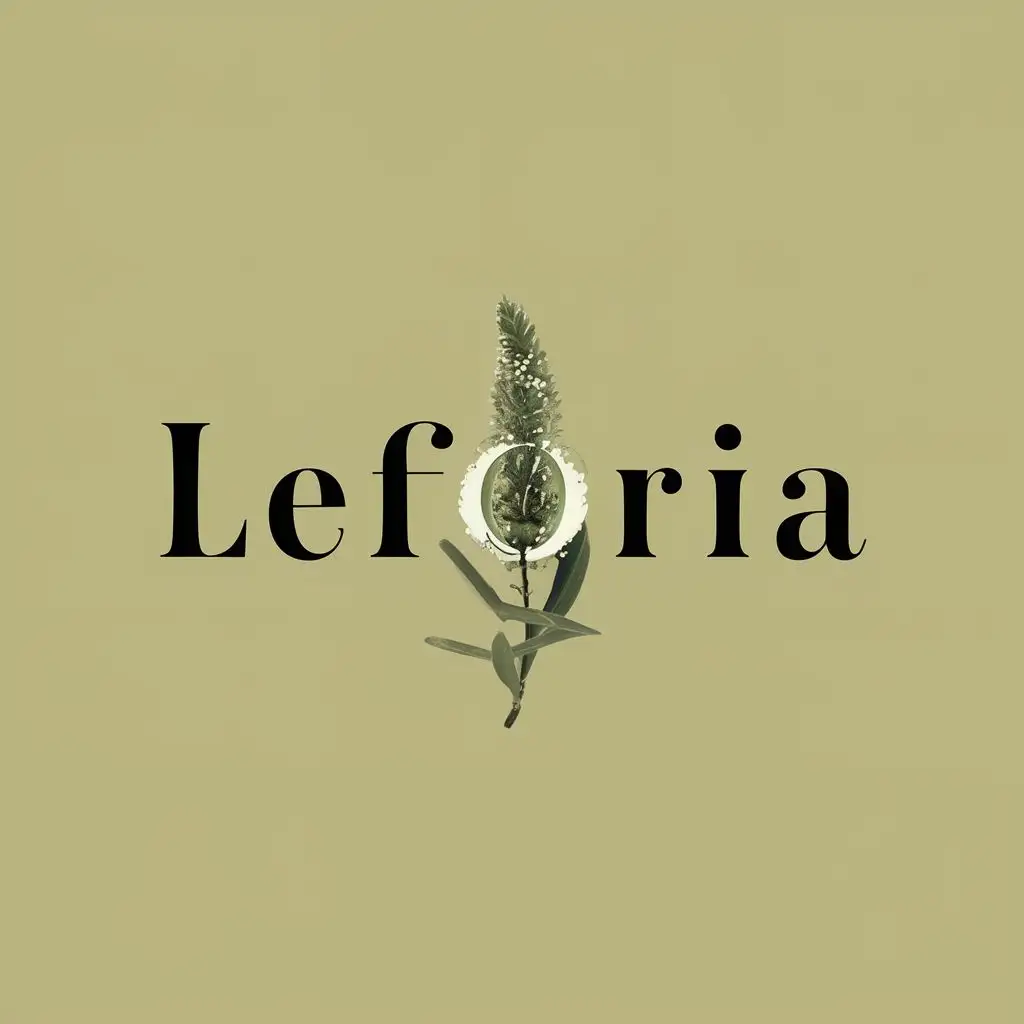 logo, recycled gifts and plants, with the text "LEFORIA", typography