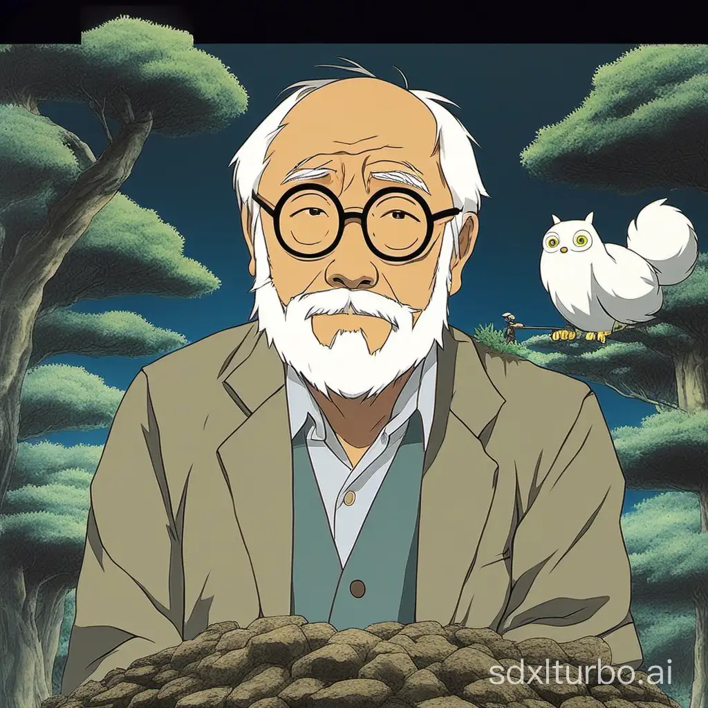 Hayao Miyazaki style, minimalism,