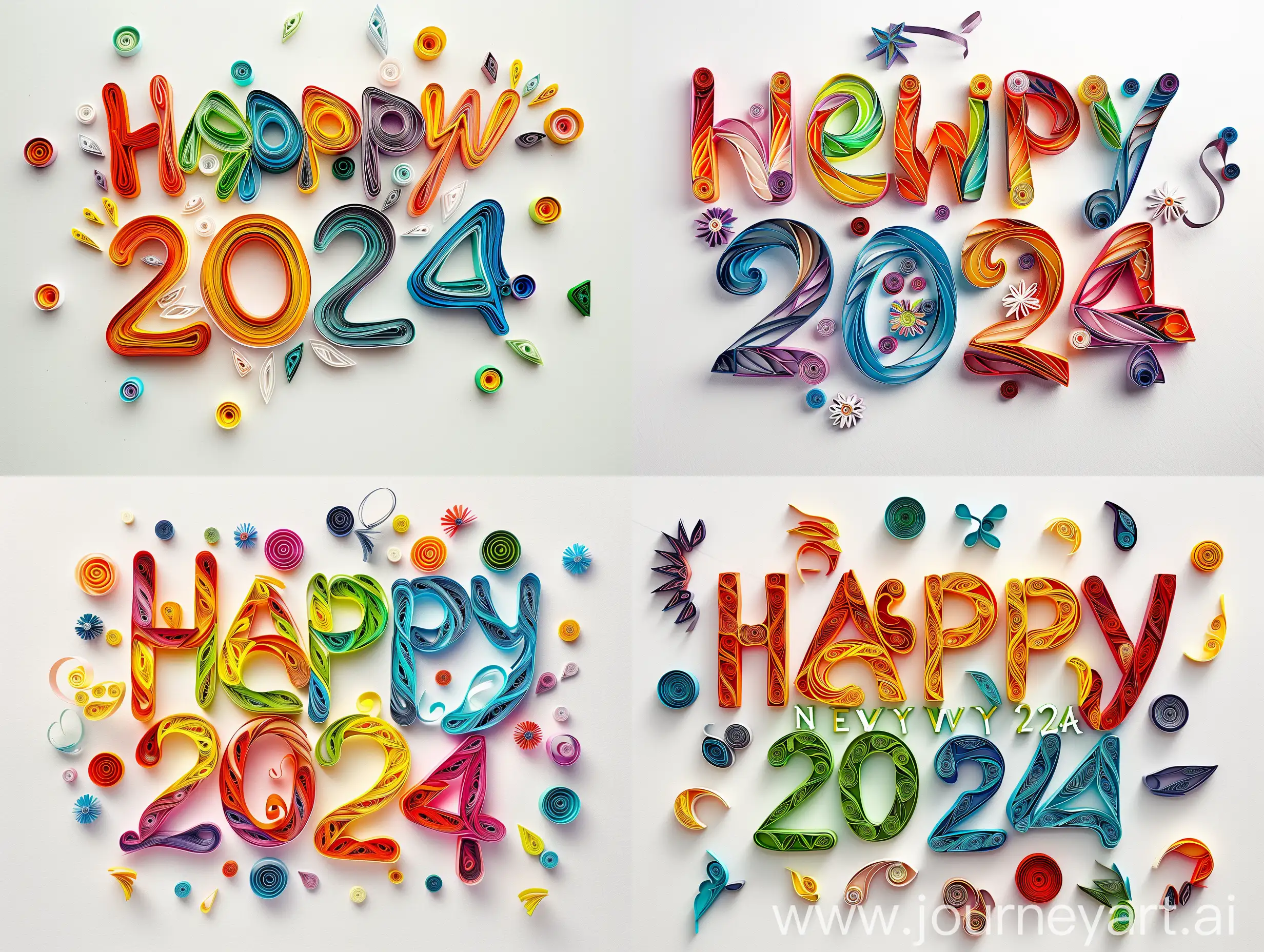 Colorful-Paper-Craft-Quillography-Celebrating-Happy-New-Year-2024