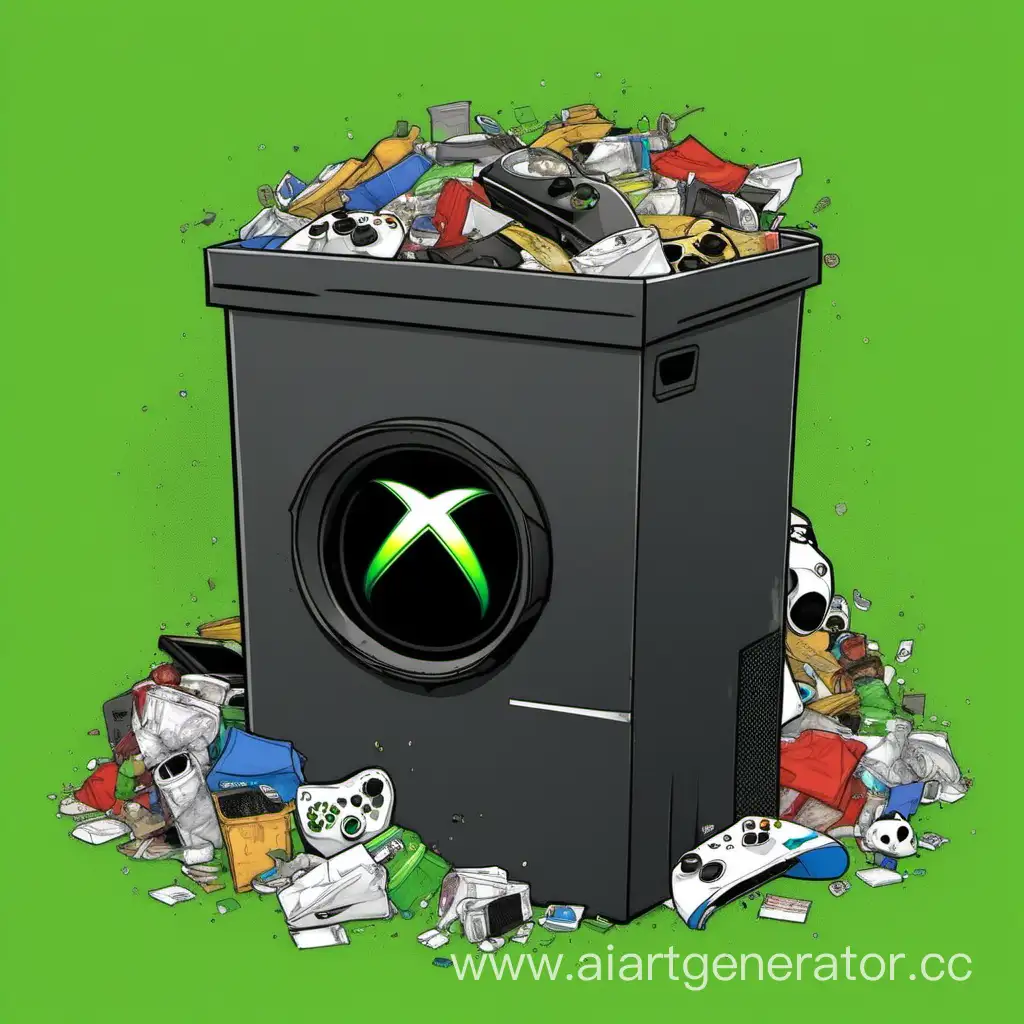 Discarded-Xbox-Console-in-Garbage-Bin