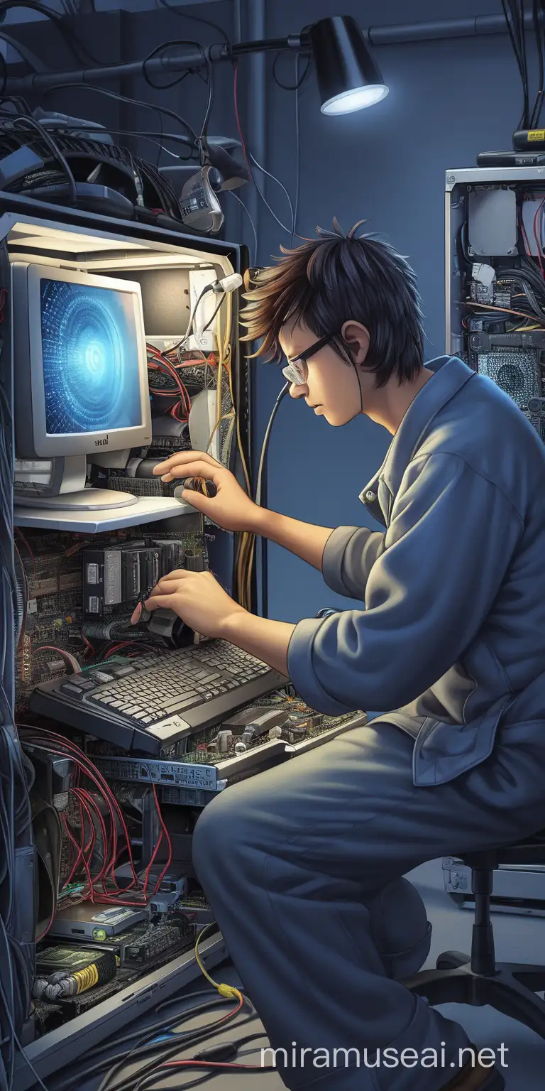 Computer Technician Repairing Computer