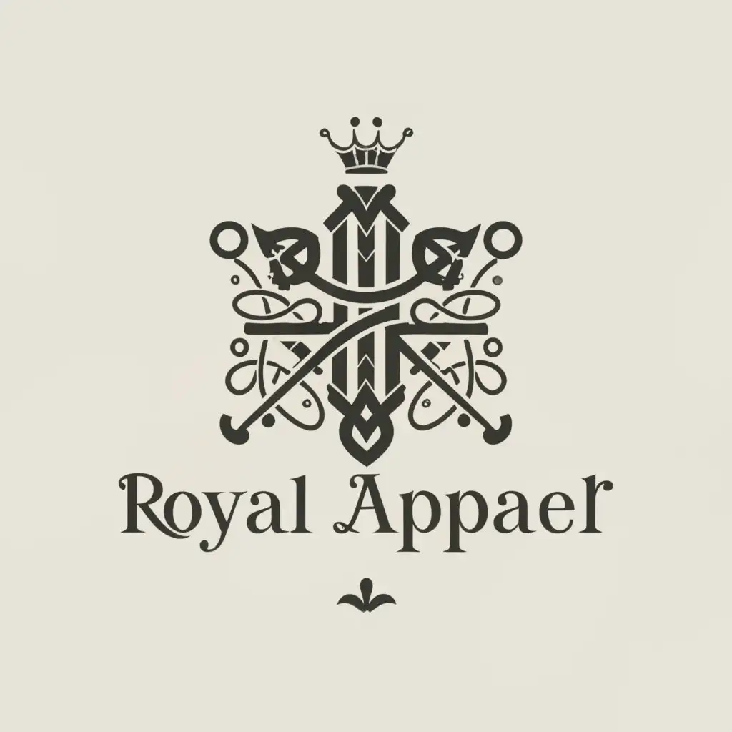 LOGO-Design-For-Royal-Apparel-Elegant-Cross-and-Crown-Symbol-for-Religious-Industry