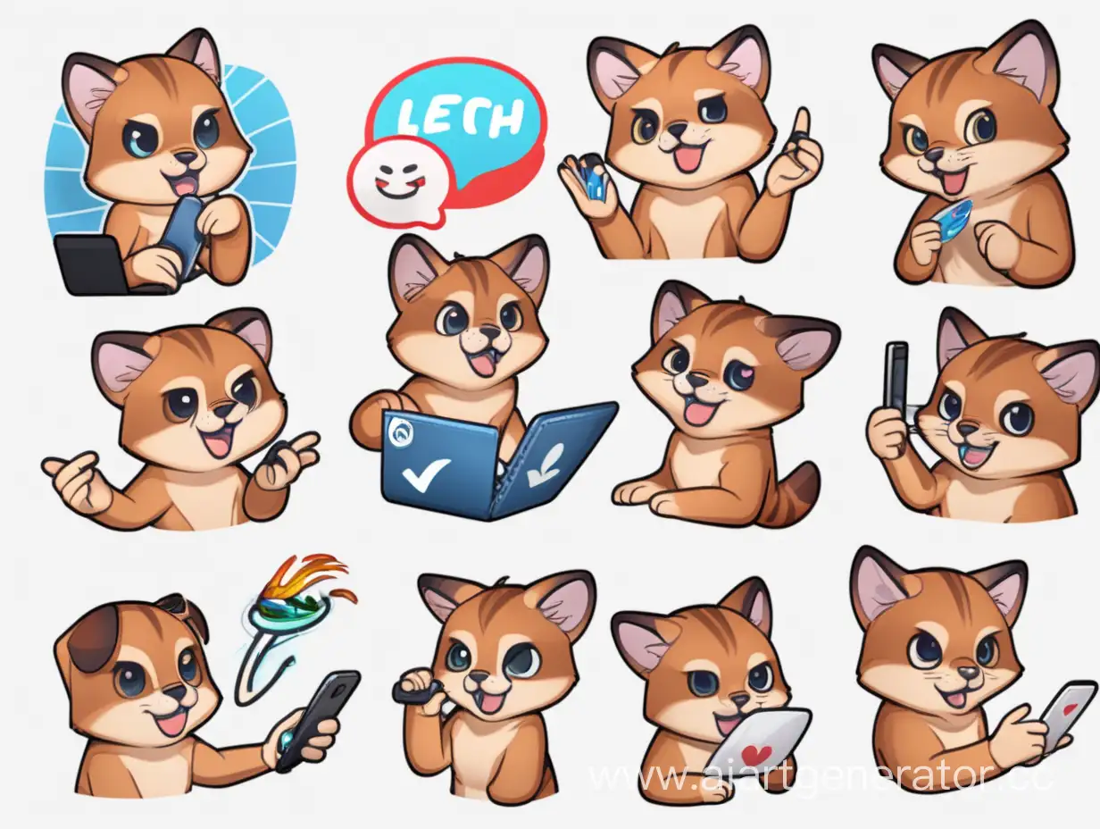 Expressive-Telegram-Stickers-Featuring-Playful-Animals-and-Vibrant-Colors