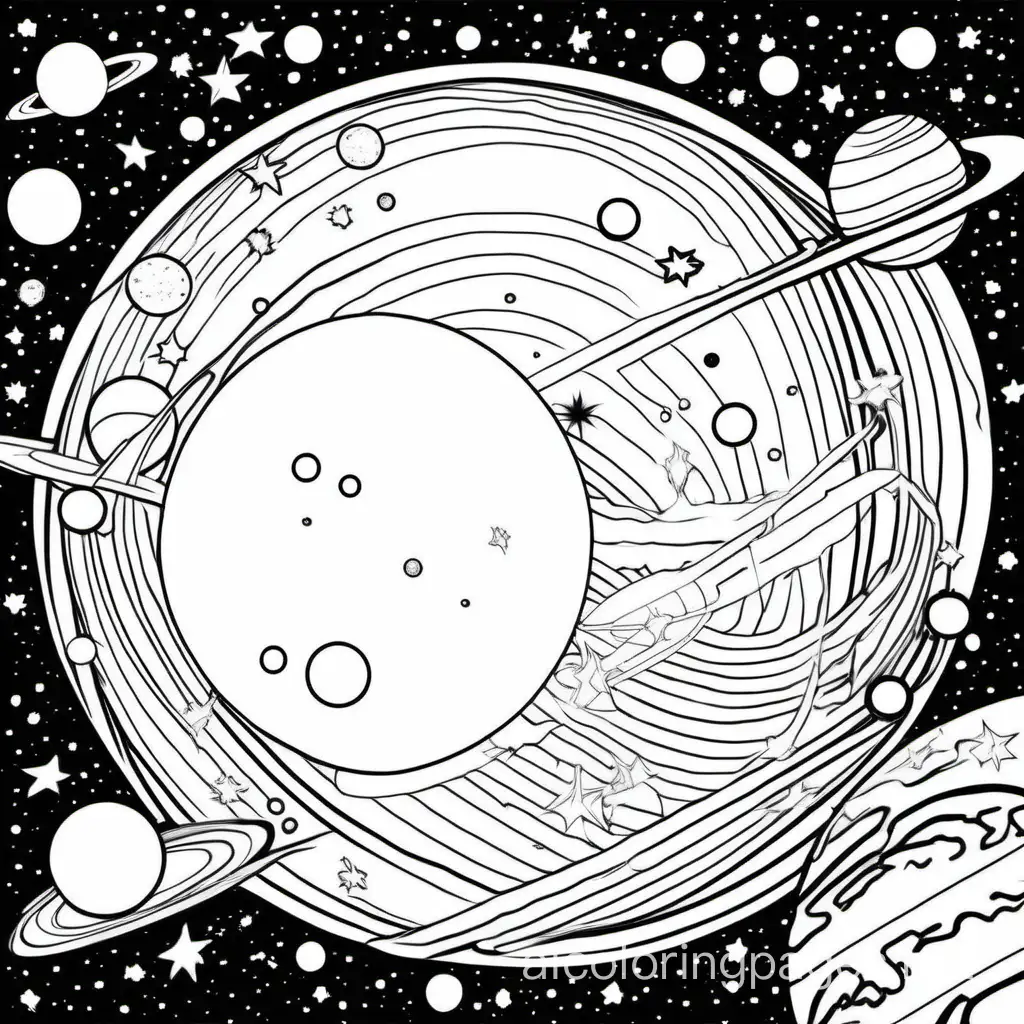 Simple-Cosmos-Coloring-Page-Planets-and-Stars-on-White-Background