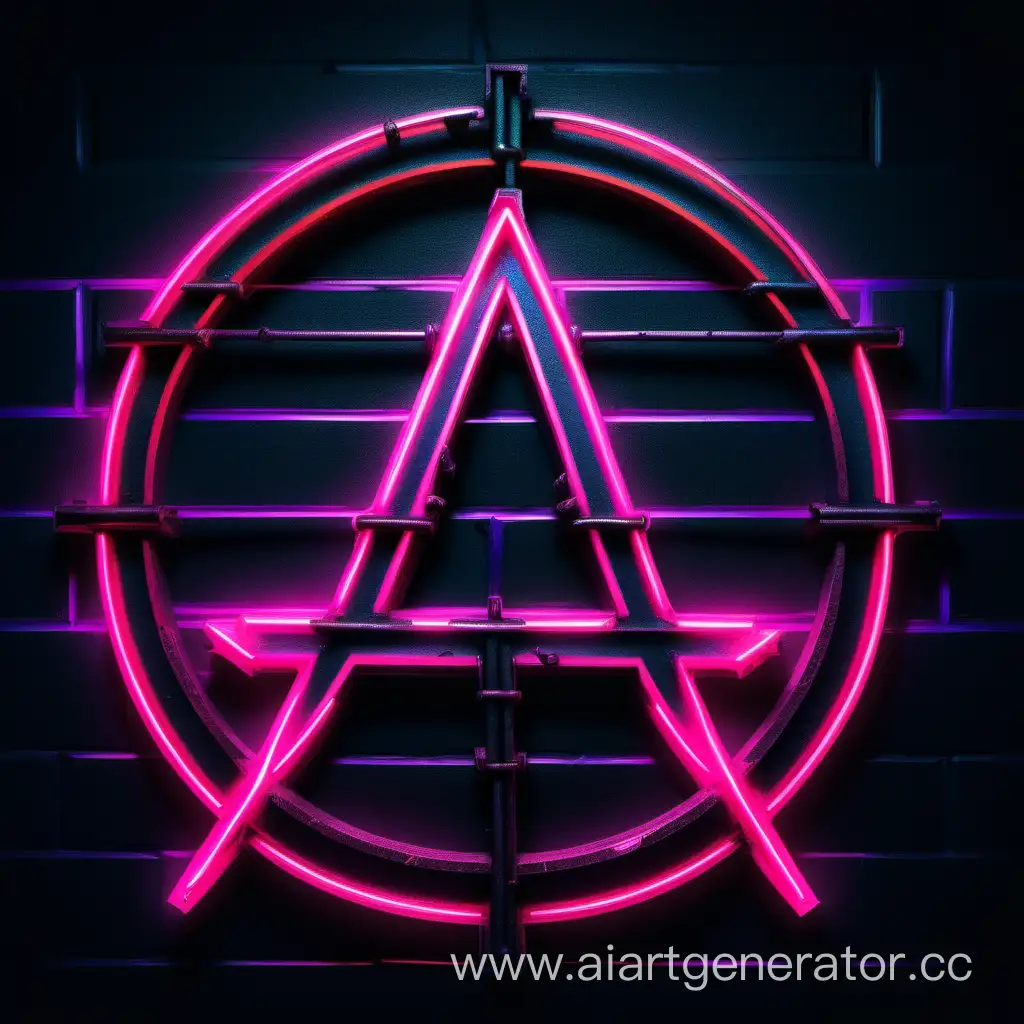 Vibrant-Neon-Anarchy-Symbol-Illuminated-Against-Dark-Background